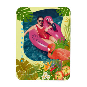 Ímã Foto de Flamingo Tropical Amarelo