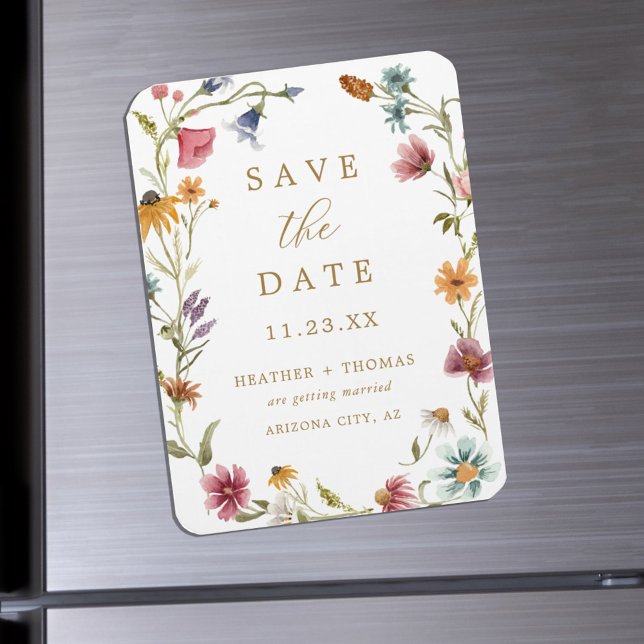 Ímã Foto de Flor Selvagem em Aquarela para Save the Da (Criador carregado)