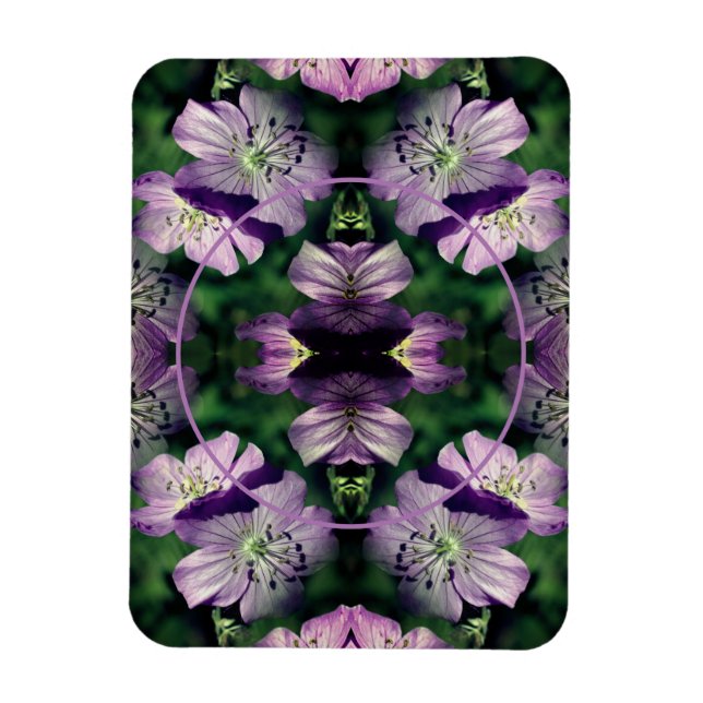 Ímã Foto de Flores de Gerânio Roxo (Vertical)