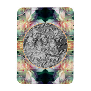 Ímã Foto de Flores de Pêonias Rosa Adicionar Sua Foto