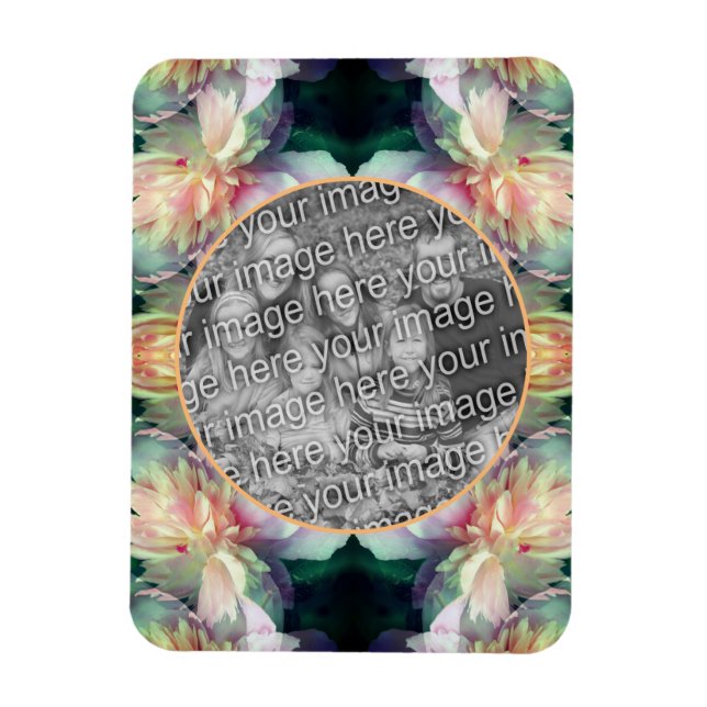 Ímã Foto de Flores de Pêonias Rosa Adicionar Sua Foto (Vertical)