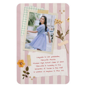 Ímã Foto de Formatura no Estilo Álbum de Recortes com 