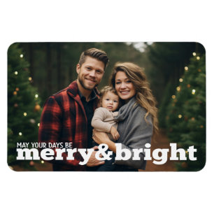 Ímã Foto de Natal Horizontal Alegre e Brilhante