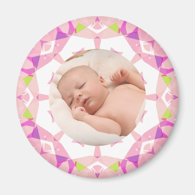 Imã Foto de Natal Personalizada de Pastéis Bonito Suav (Frente)