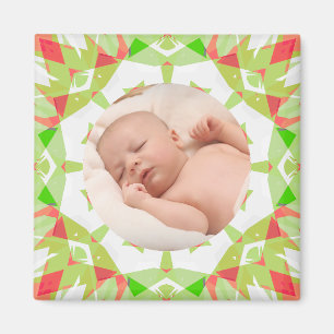 Imã Foto de Natal Personalizada Verde Bonito e Suave