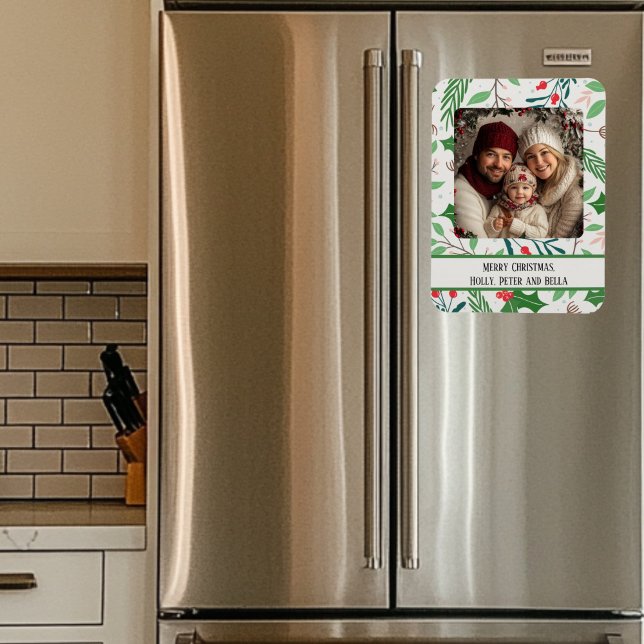 Ímã Foto de Natal Santa e Berry (Christmas Photo Magnet)