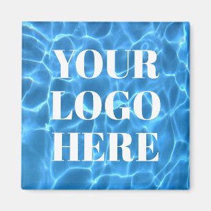 Imã Foto de Piscina Azul Aqua para o Seu Logotipo