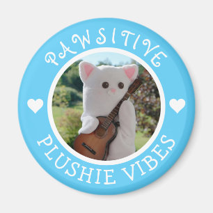 Imã Foto de Plushie Pawsitivo Azul Kawaii, Cute