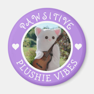 Imã Foto de Plushie Pawsitivo Roxo Kawaii Cute