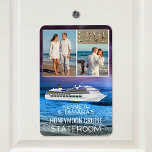 Ímã Foto de praia do Marcador de porta do Honeymoon Cr<br><div class="desc">navio de cruzeiro âncora lua de mel fotos de casamento casal aniversário de aposentadoria viagem água ouro navio oceano cruzeiro stateroom porta marcador casais engates de cabine cruzeiros amor</div>