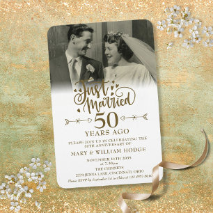 Ímã Foto de Recém-Casados 50º Aniversário de Casamento