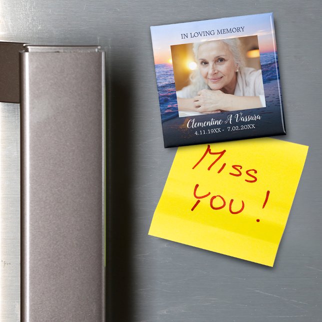 Imã Foto de Simpatia de Praia Sunset (Sunset Beach Sympathy Photo Magnet)