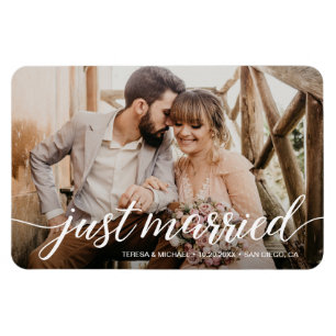 Ímã Foto de sobreposição de script de Recem casados