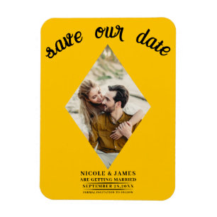 Ímã Foto de Sunflower Diamond Casamento Salvar Data