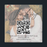 Imã foto desbotada do casamento do código de qr do rsv<br><div class="desc">magneta de fotos desbotada do casamento do código rsvp qr elegante</div>