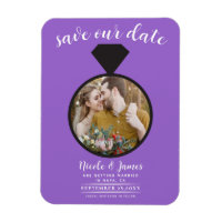 Foto do Anel de Casamento Roxo Salvar a Data