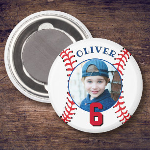Imã Foto do Aniversário de criança de Ball Baseball