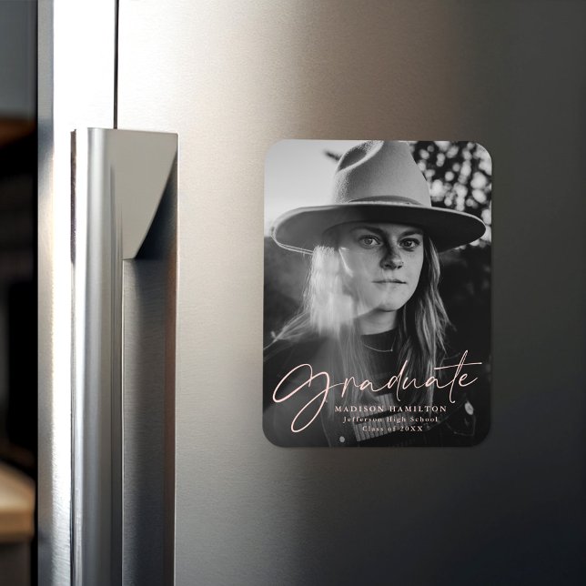 Ímã Foto do Anúncio de Graduação de Script do na moda  (Criador carregado)