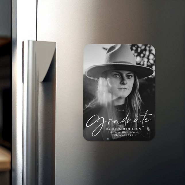 Ímã Foto do Anúncio de Graduação de Script na moda (Criador carregado)