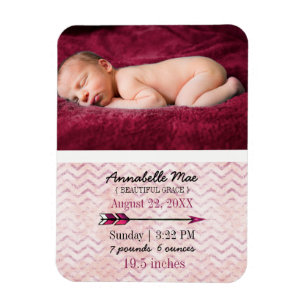 Ímã Foto do anúncio do nascimento do bebé da seta da