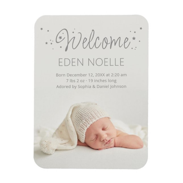 Ímã Foto do anúncio do Stardust Baby da Cinza Moderna (Vertical)