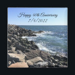 Imã Foto do Atlântico Blue 40º Aniversário<br><div class="desc">Lindo foto do Oceano Atlântico.    Perfeito para amantes do mar.</div>