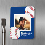 Ímã Foto do Baseball Adicionar seu nome - Pode editar<br><div class="desc">Um design moderno e moderno para qualquer diretor esportivo ou treinador do ensino médio. Pode também ser utilizado para qualquer atleta desportivo.</div>