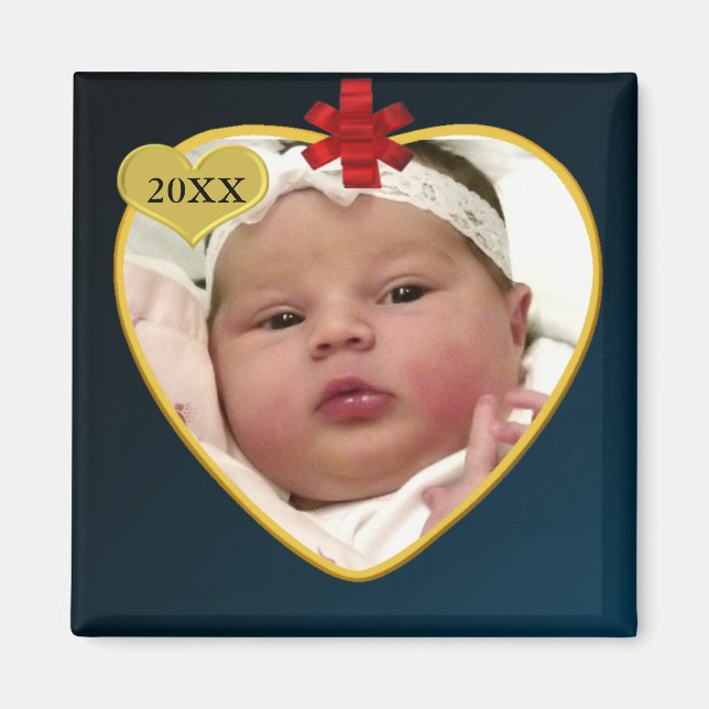 Imã Foto do Bebê Mantenha o Natal (Frente)