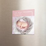 Imã Foto do bebê moderno e bonito | Rosa e Branco | Co<br><div class="desc">Apresentando nossa encantadora e encantadora citação cor-de-rosa e branca do bebê bonito! Este produto adorável é perfeito para comemorar a alegria e amar o seu pequeno que traz à sua vida. Quer você esteja procurando por um coração ou um presente pensativo, esta design é exatamente o que você precisa.Compartilhe o...</div>