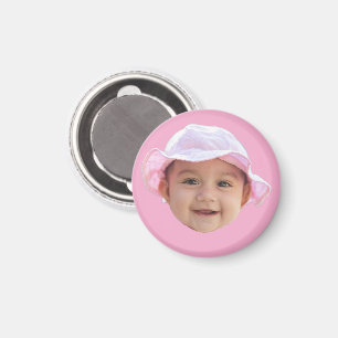 Imã Foto Do Bebê Personalizada, Foto Do Bebê Rosa