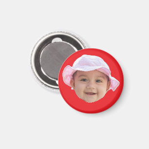Imã Foto Do Bebê Personalizada, Foto Do Bebê Vermelho