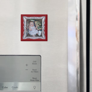 Imã Foto do bebê personalizada no quadro do Rico Silve