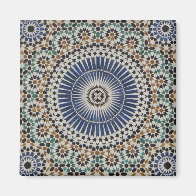 Imã Foto do belo azulejo mosaico marroquino (Frente)