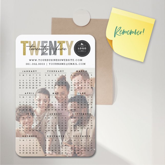 Ímã Foto do Calendário Moderno 2025 da Tipografia de M (Bold Mix Typography 2025 Modern Calendar Photo Flexible Magnet @ fat_fa_tin)