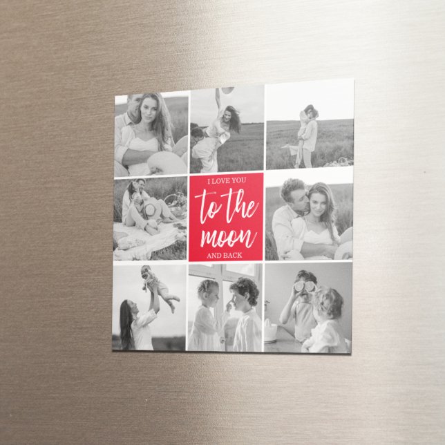 Imã Foto Do Casal De Colagem Moderna E Citação Da Lua (Criador carregado)