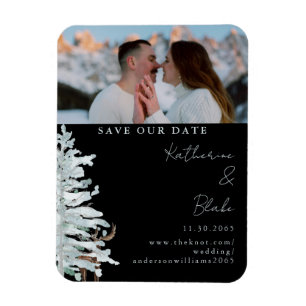 Ímã Foto do Casamento Negro da Woodland de inverno: Sa