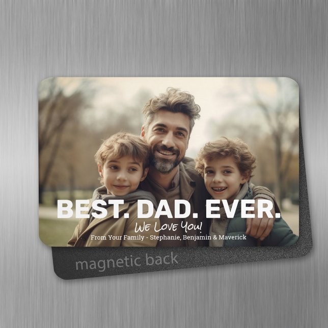 Ímã Foto do cheio com o melhor Pai de sempre - Saudaçã (Personalized fridge magnet - add photos and text)