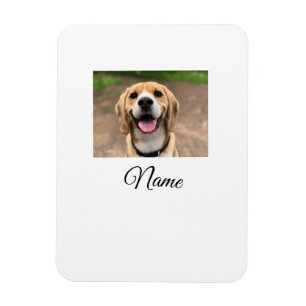 Ímã Foto do gato-do-cão adicionar nome de animal cu pe