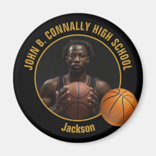 Imã Foto do jogador de basquete Black Gold