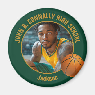 Imã Foto do jogador de basquete Green Gold