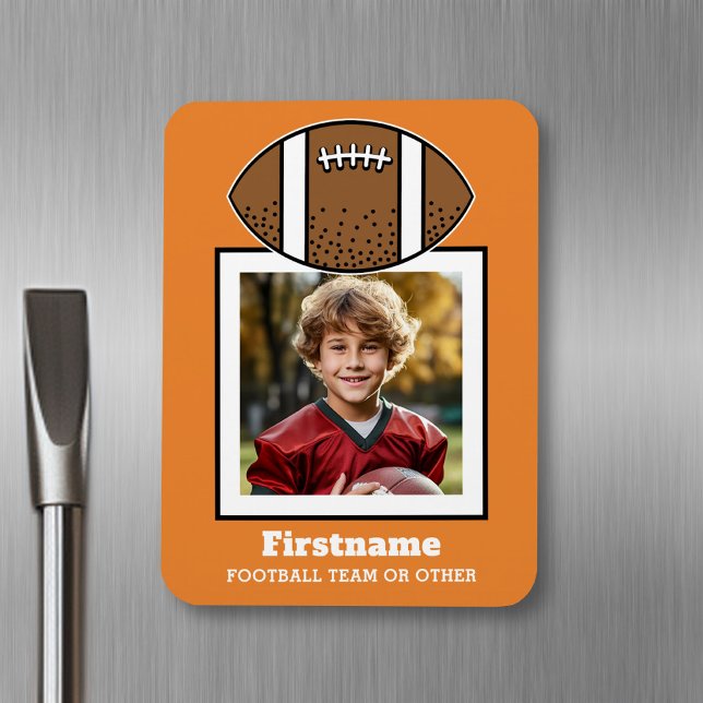 Ímã Foto Do Jogador De Futebol Adicionar Seu Nome Pode (Personalized fridge magnet - sports photo)
