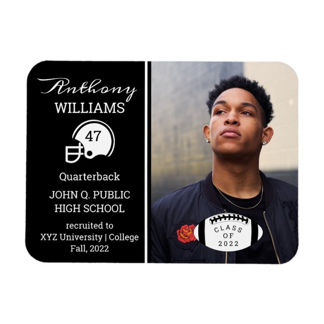 Ímã Foto do jogador de futebol preto | Graduação em br (Horizontal)