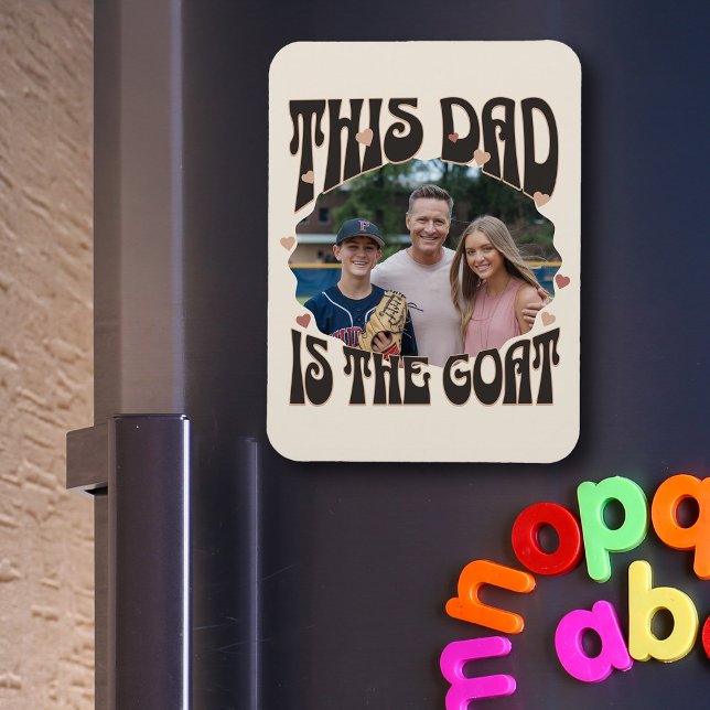 Ímã Foto do Pai da maior felicidade (Dad is the Greatest Of All Time - Custom photo, GOAT magnet
)