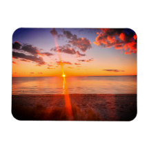 Foto do pôr do sol na praia de Cape Cod