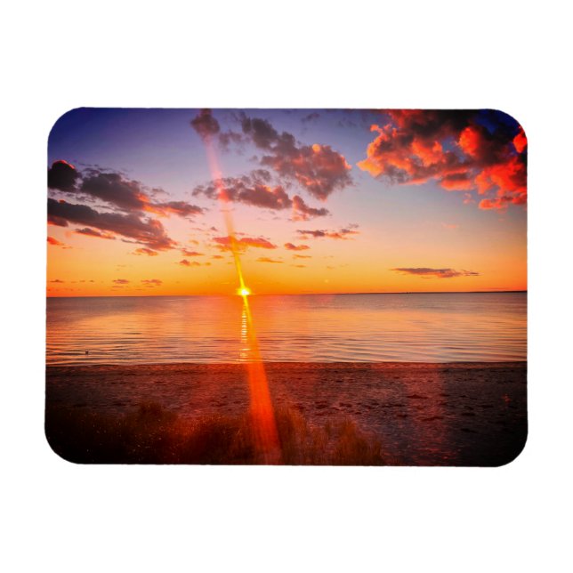 Ímã Foto do pôr do sol na praia de Cape Cod (Horizontal)