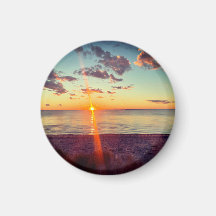 Foto do Pôr do Sol na Praia de Cape Cod Ímã
