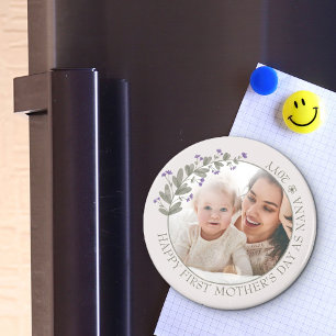 Imã Foto do primeiro Dia de as mães de flor selvagem 