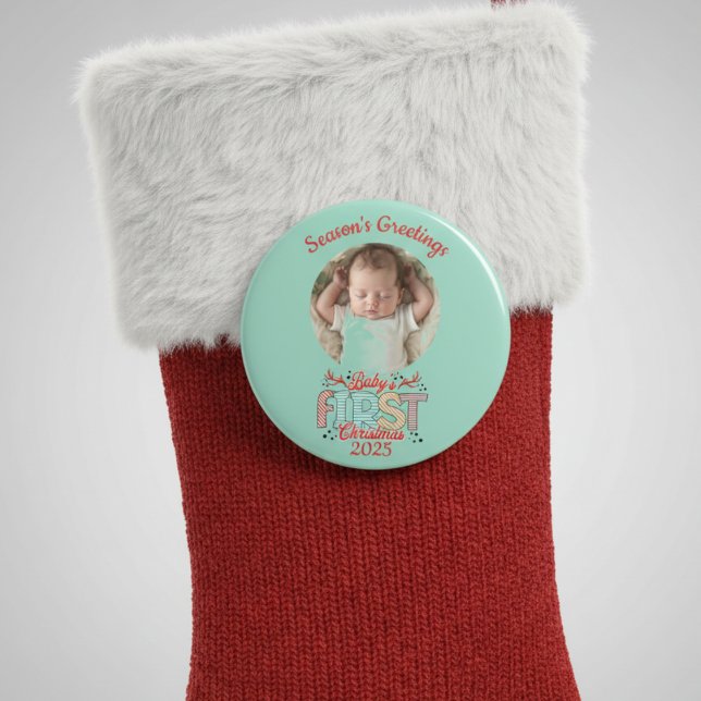 Imã Foto do Primeiro Natal do BEBÊ Personalizada (Criador carregado)