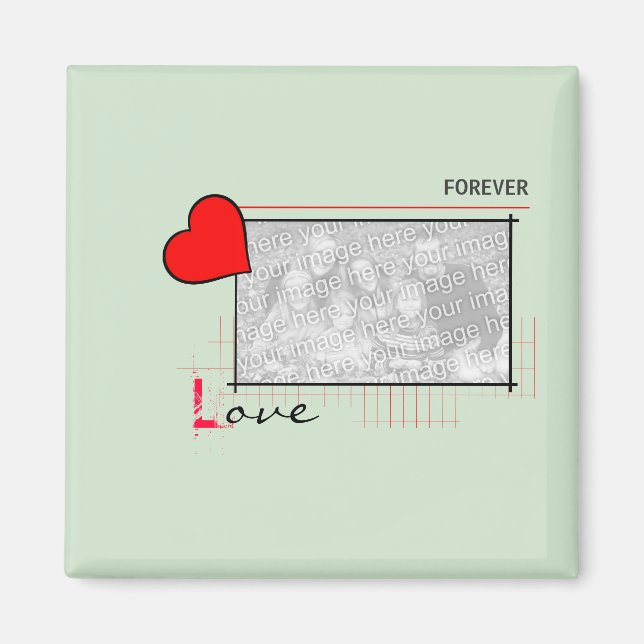 Imã Foto do Red Heart Forever Love (Frente)