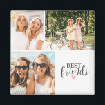 Imã Foto do Script BFF do Chic Moderno dos Melhores Am<br><div class="desc">Um imã fotográfico de melhores amigos com espaço para 3 fotos. Personalize-o com fotos do seu lado. Projetado para você pelo Blackberry Boulevard.</div>